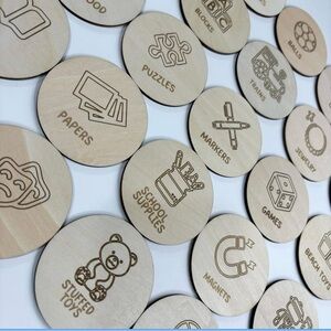 Wood Toy Storage Box Labels pack of 27